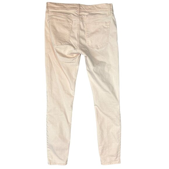 GAP 1969 Low Rise Legging Jean Pale Peach Polka Dot Size 27 Soft Preppy - Picture 5 of 7